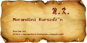 Morandini Kurszán névjegykártya